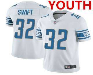Youth Detroit Lions #32 DAndre Swift White Vapor Untouchable Limited Stitched NFL Jersey Dzhi->youth nfl jersey->Youth Jersey